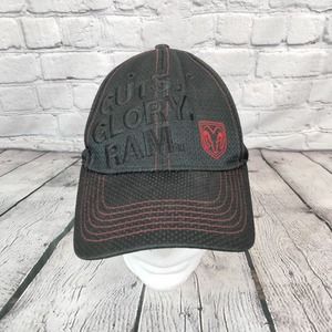 DODGE RAM Black Mesh Fitted "GUTS, GLORY, RAM" 6 Stitch Embroided Baseball Cap